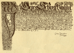 Bild eines Lehrzeugnisses eines Apothekergesellen von 1691